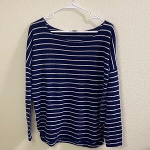 Vince Blue & White Striped Cashmere‎ Knit Top - Soft & Luxurious